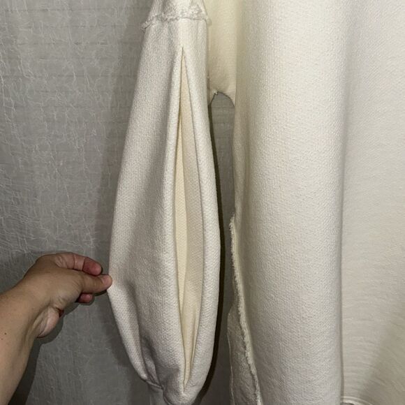 free people XS S M Coconut Milk Wonderful Oversized Cotton Sweater Pullover - Picture 11 of 16